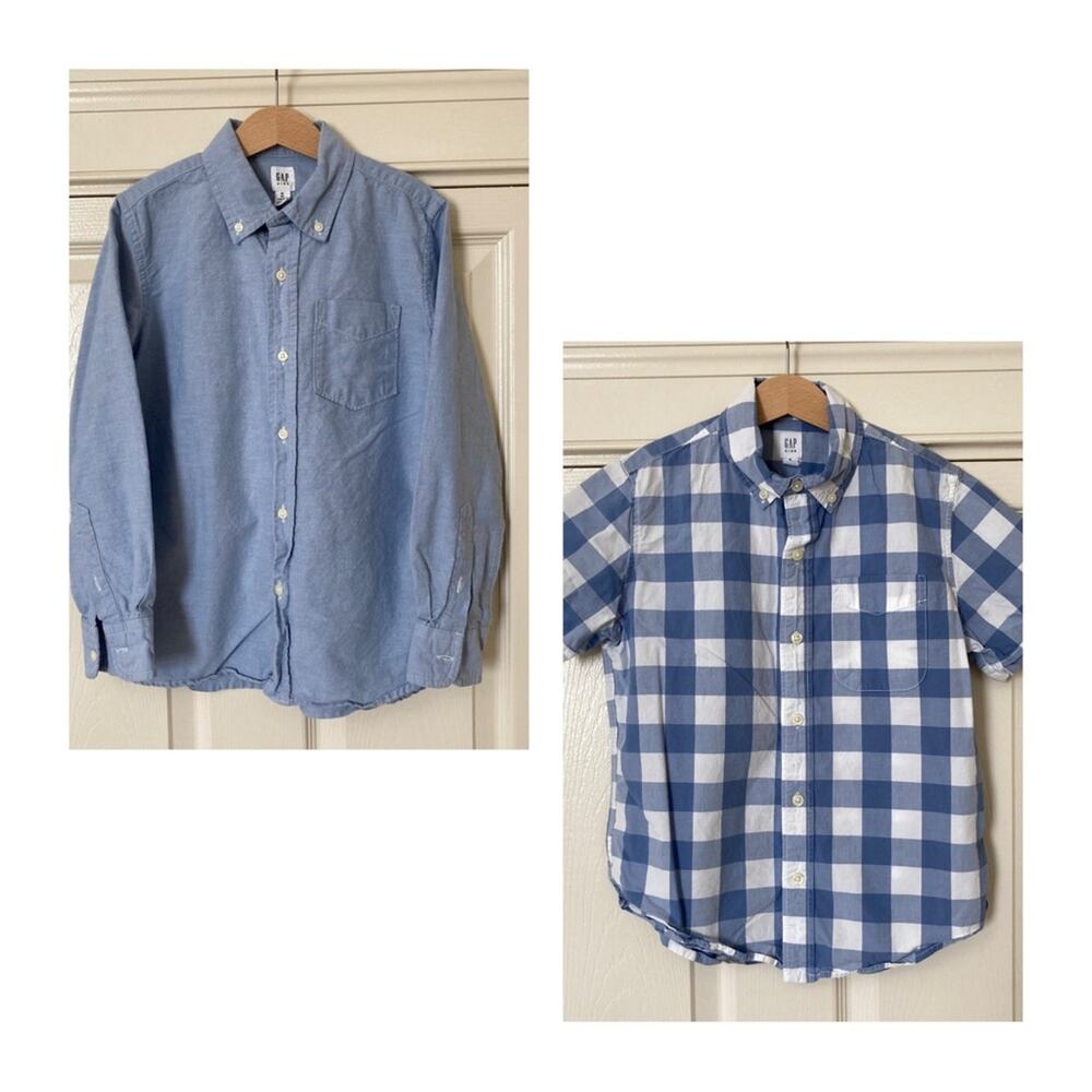 Bundle Gap Kids Button Down Shirts Boys Size 8 Blue